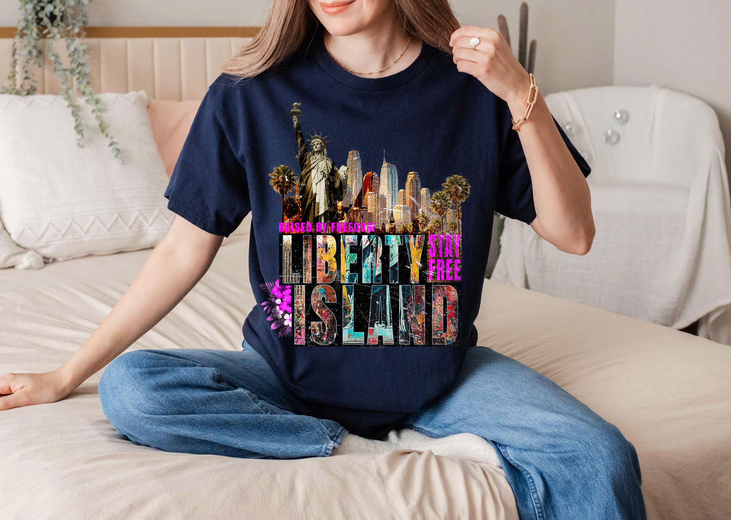 Liberty Island Freedom Graphic T-Shirt