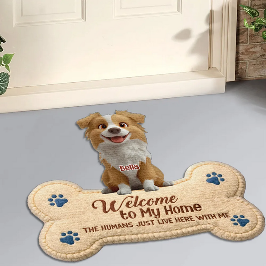 The Humans Live With Lovely Dogs - Personalized Custom Doormat