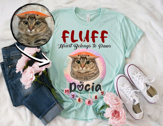 Personalized Cat Lover T-Shirt – Custom Pet Photo & Name Shirt