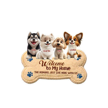 The Humans Live With Lovely Dogs - Personalized Custom Doormat