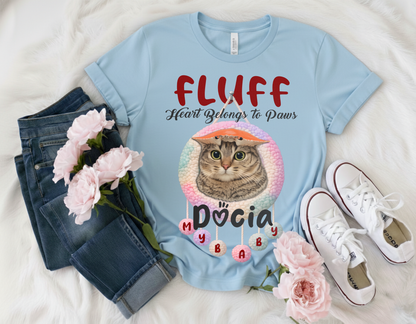 Personalized Cat Lover T-Shirt – Custom Pet Photo & Name Shirt